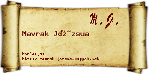 Mavrak Józsua névjegykártya